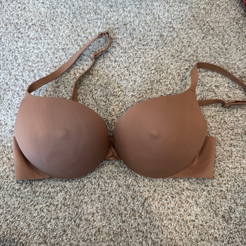 REORIA Seamless nipple Push Up Bra Tan Nude Padded 34B